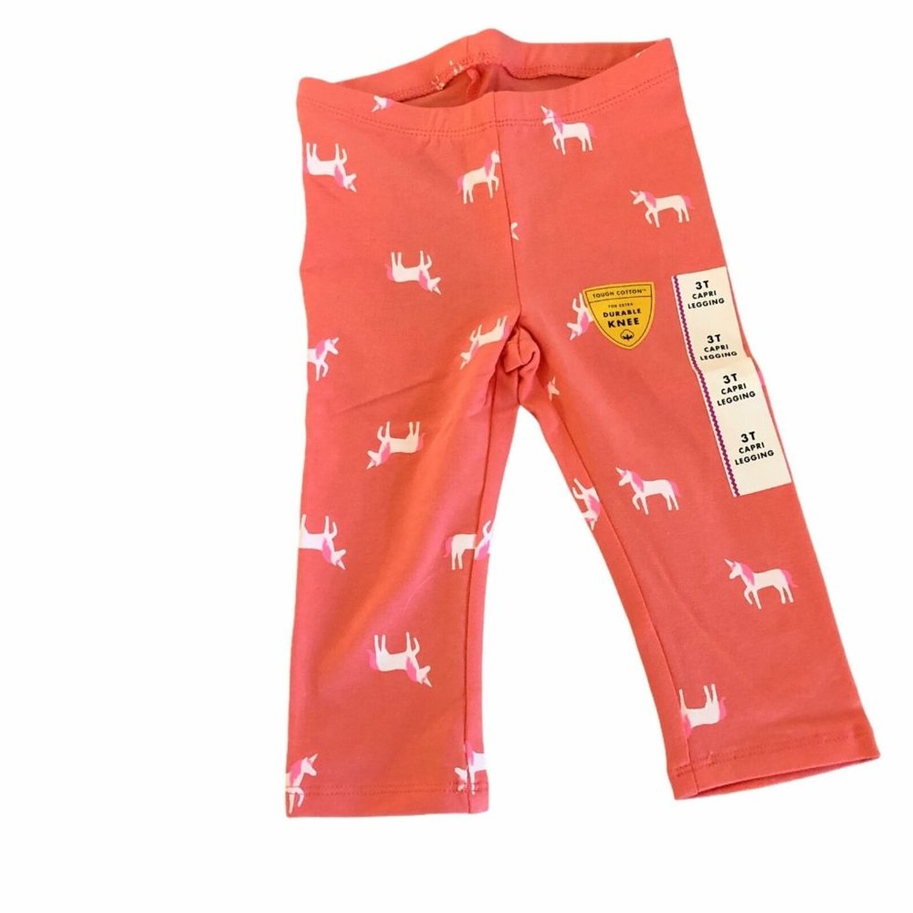 NWT Cat and Jack Unicorn Leggings Toddler Lot of 2 Pink Pants Pull On  3T - Picture 9 of 11